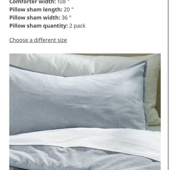 Ikea BERGPALM Comforter Set (blue stripe) King - Picture 5 of 5